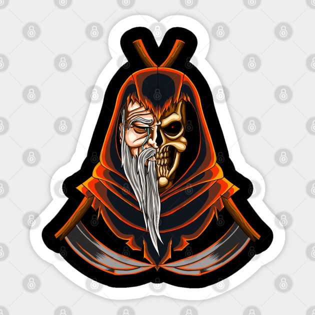 Grim reaper (red alt) Sticker by Kamran_does_art